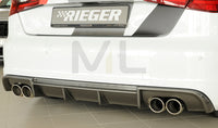 Rieger 00099356 Audi 8V A3 Rear Diffuser for Twin Tailpipe Left & Right - Carbon-Look