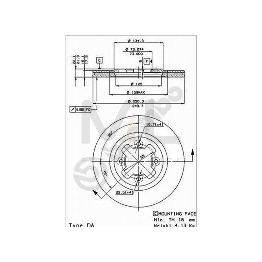 BREMBO 09.4789.10 Brake Disc Internally Vented  - 1 piece