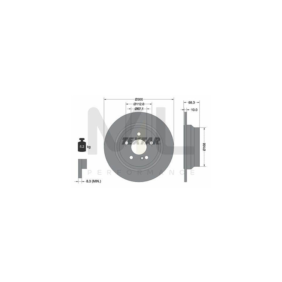 TEXTAR 92115400 Brake Disc Solid, without wheel hub, without wheel studs | Performance Parts Direct Car Parts