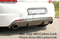 Rieger 00088098 VW 13 Scirocco R Rear Diffuser for Original Tailpipe Left & RIght - Glossy Black