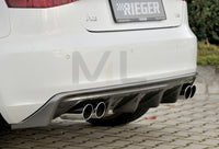Rieger 00099143 Audi 8V A3 Rear Diffuser for Twin Tailpipe Left & Right - Carbon-Look