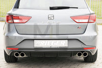 Rieger 00088139 SEAT 5F Leon FR Rear Diffuser for Twin Tailpipe Left & Right - Glossy Black