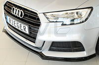 Rieger 00088169 Audi 8V Front Splitter (A3 & S3) - Glossy Black