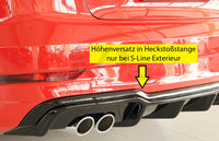Rieger 00056826 Audi 8V A3 Rear Diffuser for Sport Tailpipe Left & Right -  Matte Black