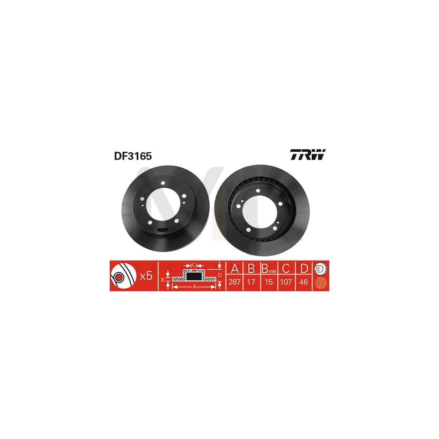 TRW DF3165 Brake Disc Vented, Painted | Performance Parts Direct Car Parts