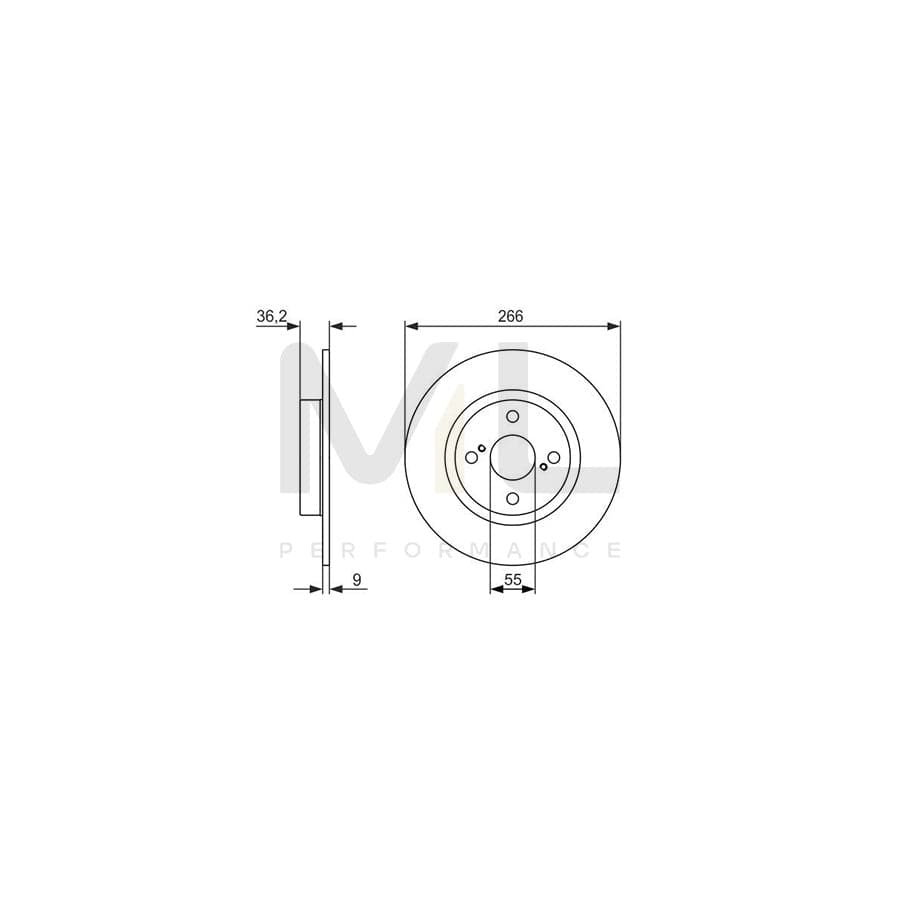 BOSCH 0 986 479 335 Brake Disc Solid, Oiled | Performance Parts Direct Car Parts