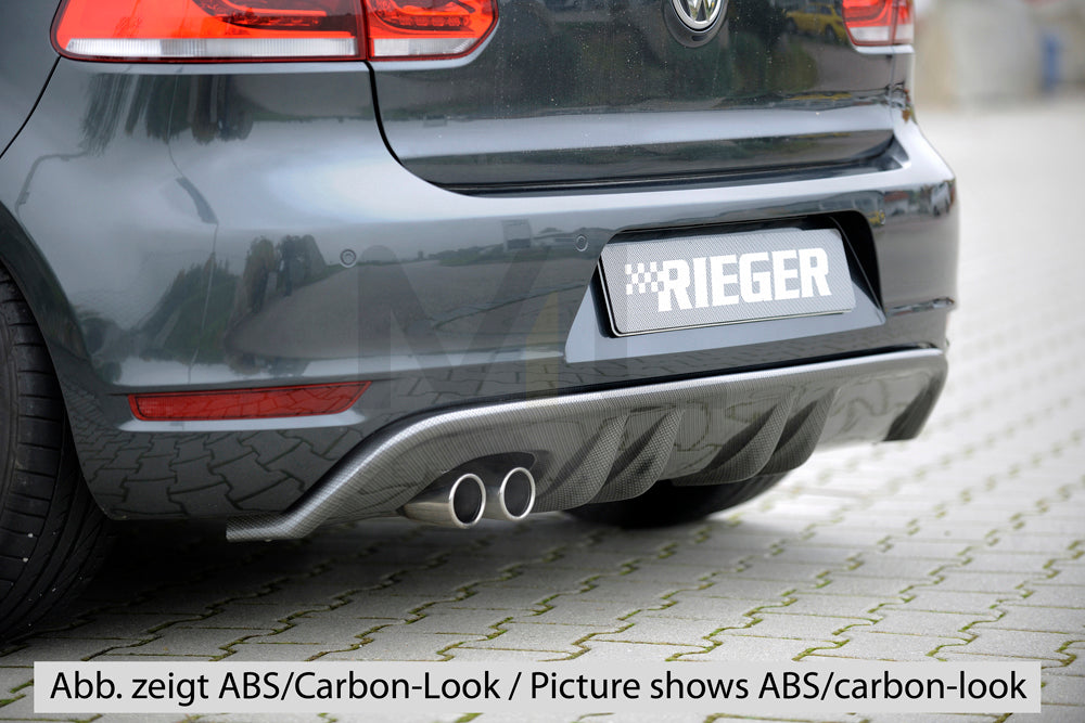Rieger 00059541 VW Mk6 Golf GTD Rear Diffuser for Original Twin Tailpipe Left -  Matte Black