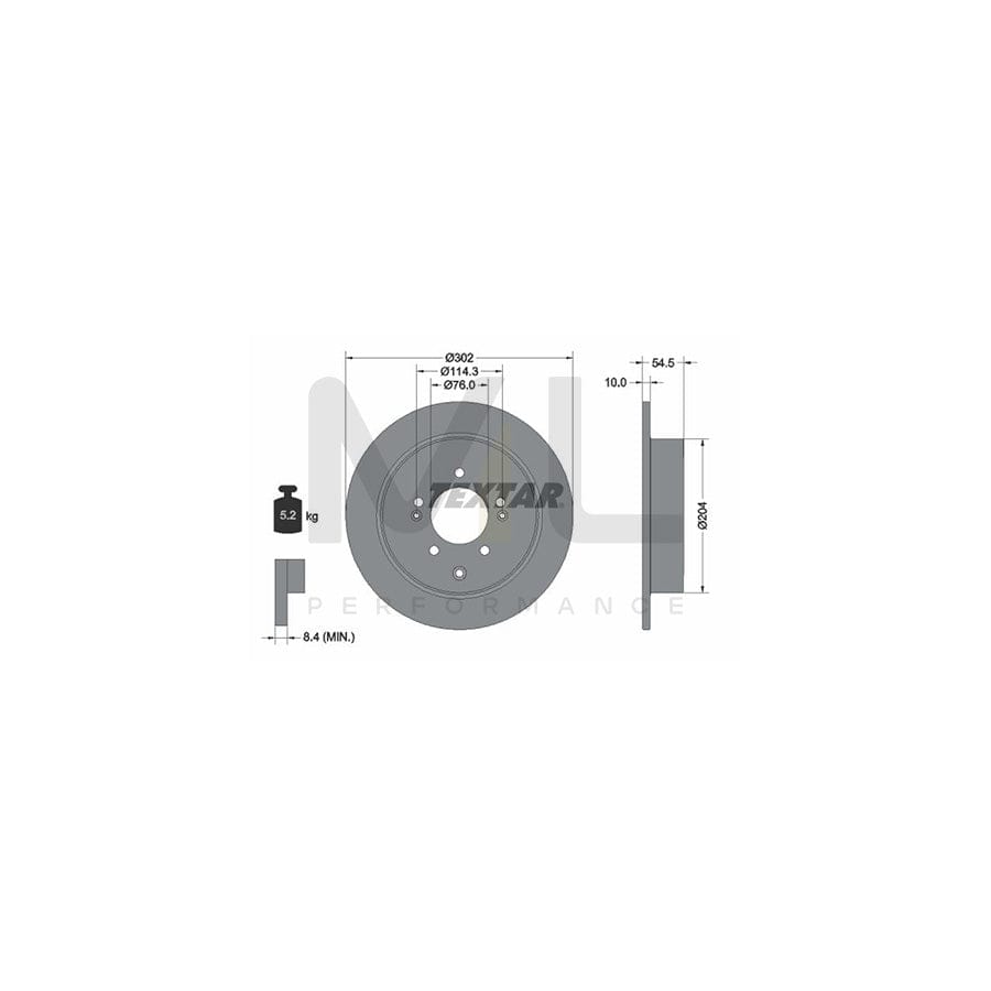 TEXTAR PRO 92293303 Brake Disc Solid, Coated, without wheel hub, without wheel studs | Performance Parts Direct Car Parts