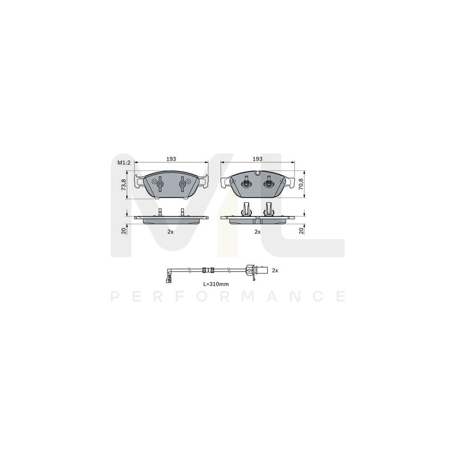 Bosch 0986494986 Brake Pad Set BP1838 | Performance Parts Direct Car Parts