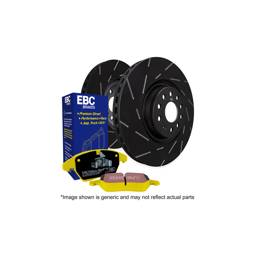 EBC PD08KR294 Opel Vauxhall Corsa D Yellowstuff Rear Brake Pad & USR Disc Kit - ATE / Brembo Caliper
