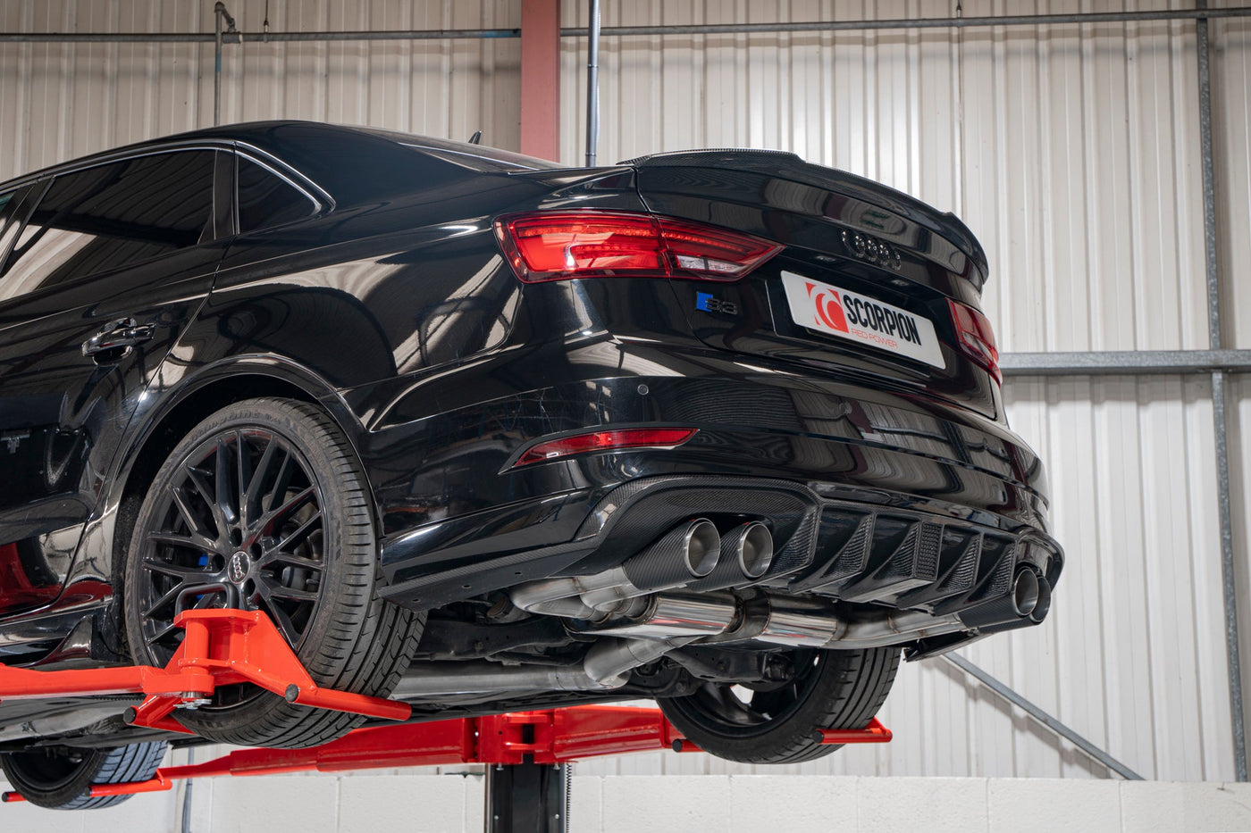 Scorpion SAUS097CF Audi S3 8V Non-Resonated Cat/Gpf-Back Exhaust System Without Valves