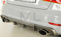 Rieger 00099369 Audi 8V Rear Diffuser for Sport Tailpipe Left & Right (A3 & S3) - Carbon-Look