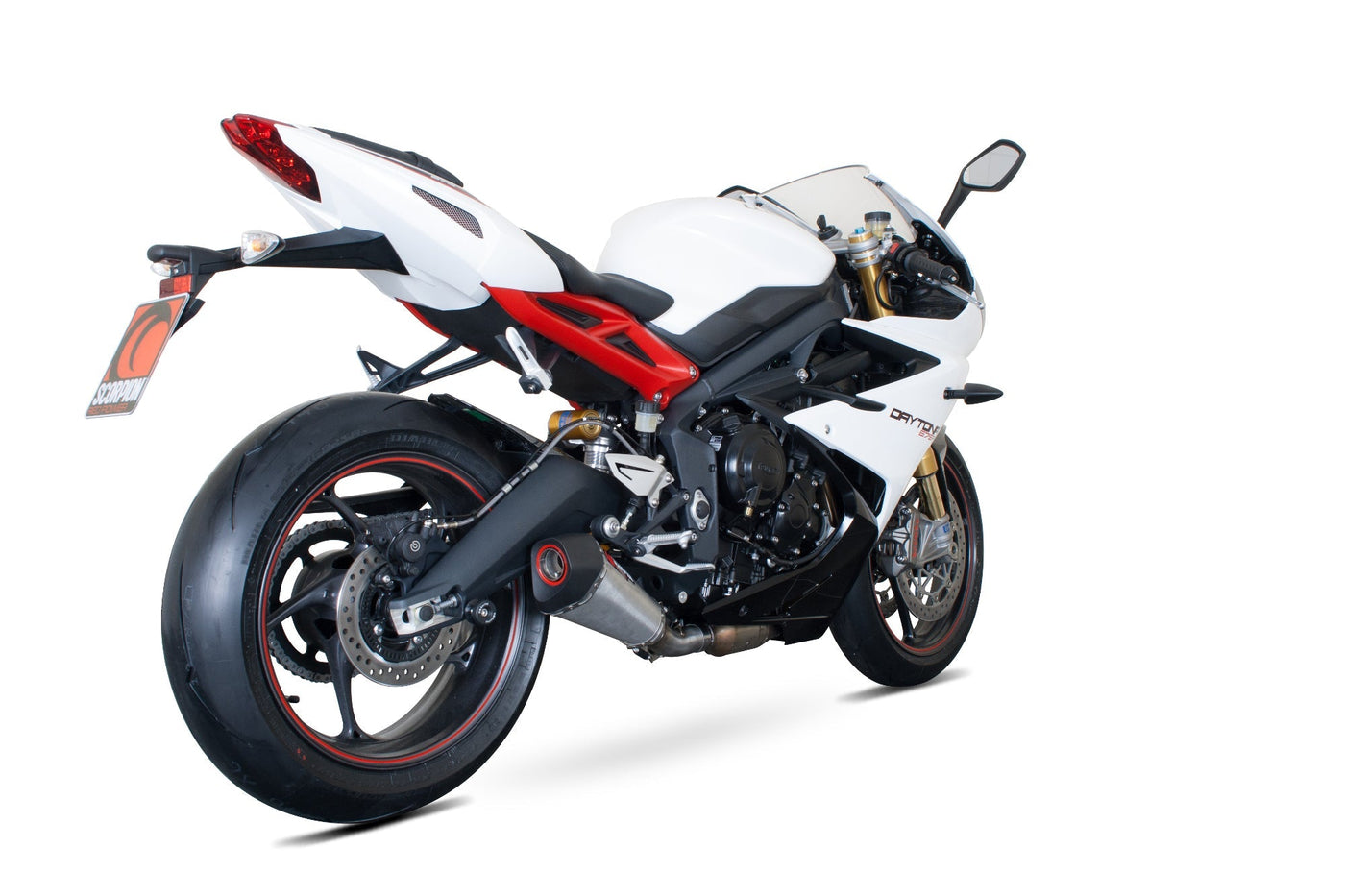 Scorpion RTR75SEO Triumph Serket Taper Slip-On - Brushed Stainless Steel Sleeve (Daytona 675 / Daytona 675 R) |  UK