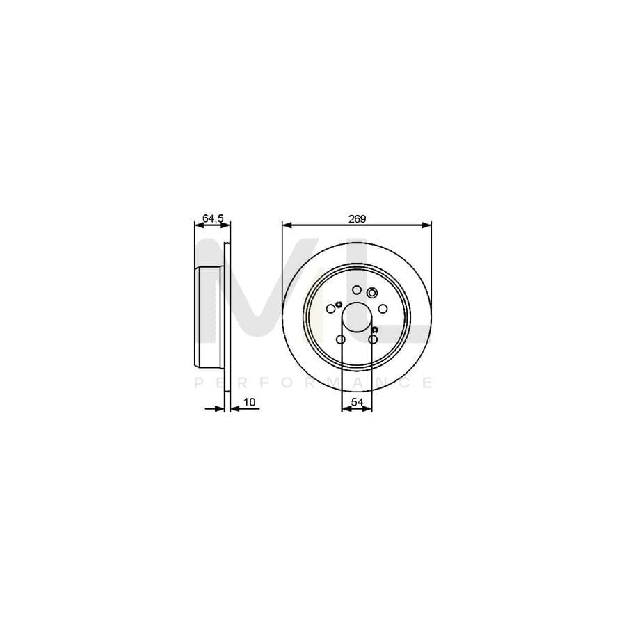 BOSCH 0 986 479 483 Brake Disc Solid, Oiled | Performance Parts Direct Car Parts