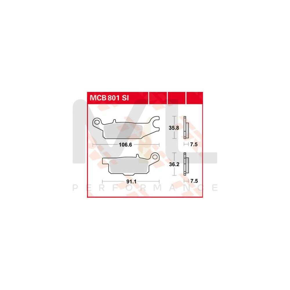 TRW Sinter Offroad Mcb801Si Brake Pad Set | Performance Parts Direct Car Parts