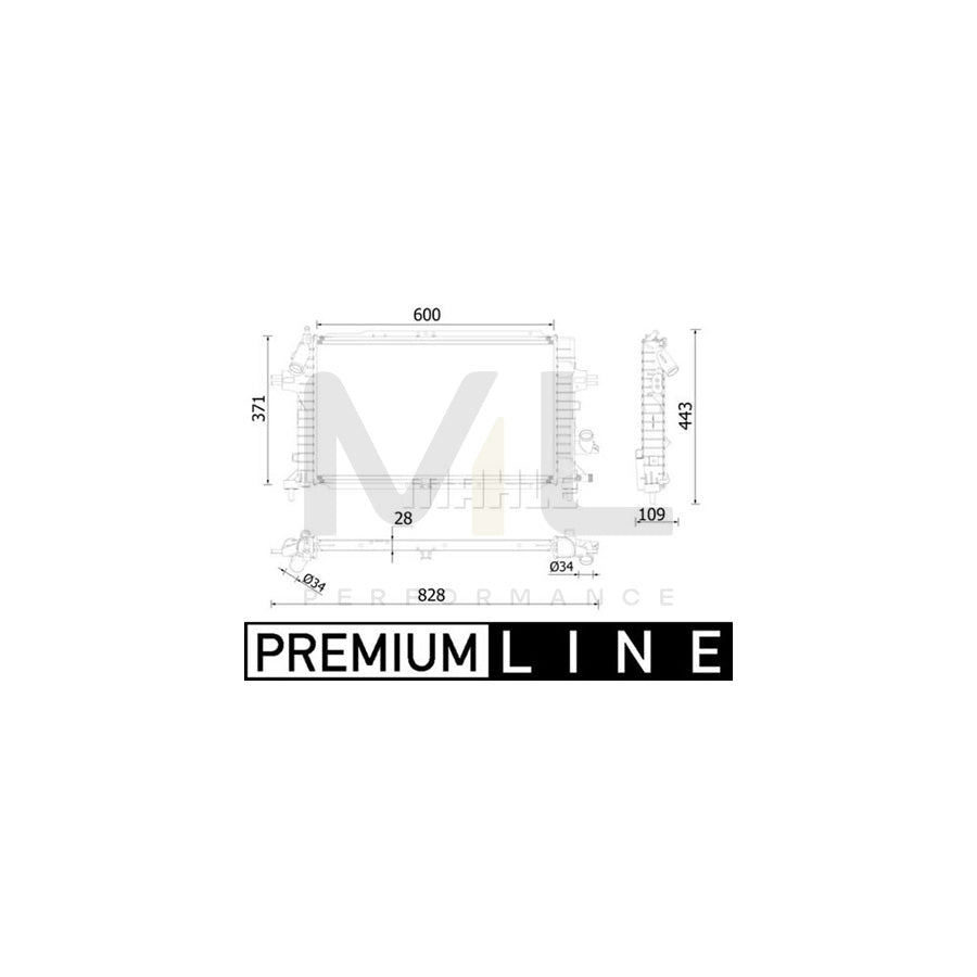 MAHLE ORIGINAL CR 2228 000P Engine radiator Brazed cooling fins | Performance Parts DirectCar Parts