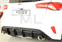Rieger 00088194 Ford DEH Focus 4 Rear Diffuser for Sport Tailpipe Left & Right (Inc. Focus 4 ST) - Glossy Black