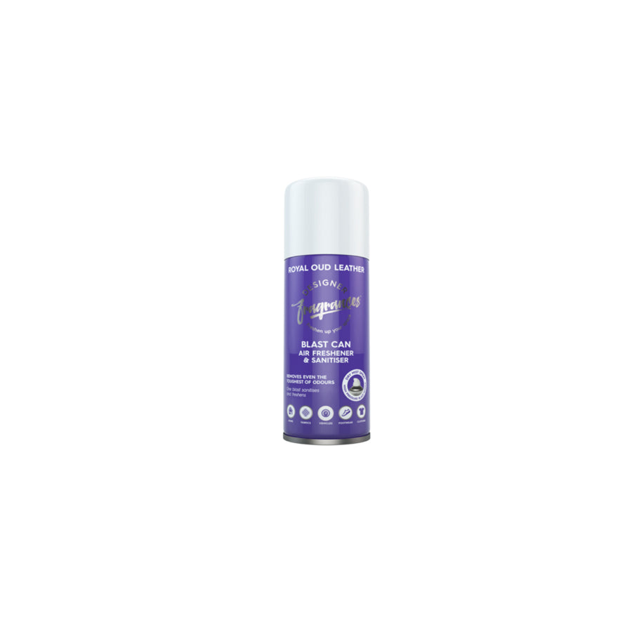 Designer Fragrances Blast Can Air Freshener & Sanitiser - Royal Oud Leather