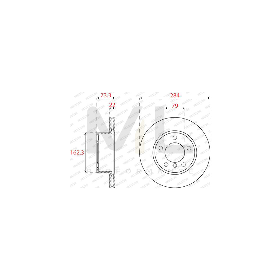 FERODO DDF2196C Brake Disc Vented | Performance Parts Direct Car Parts