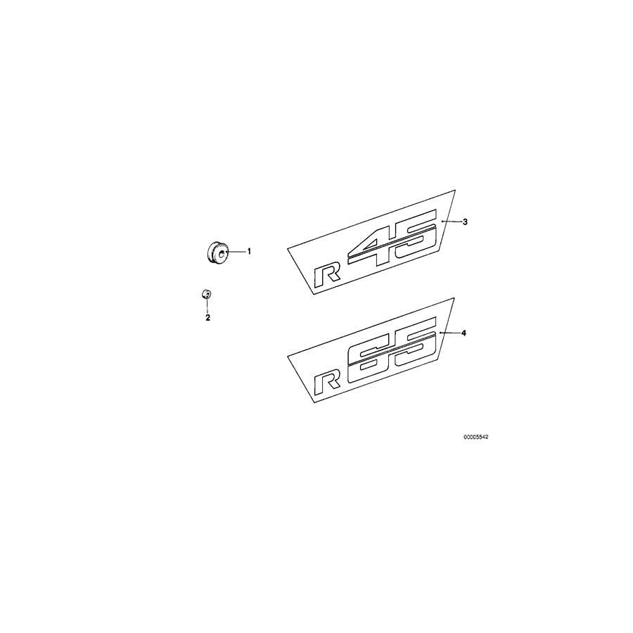 Genuine BMW 51142301025 Sticker SILBER (Inc. R65 & R65T)