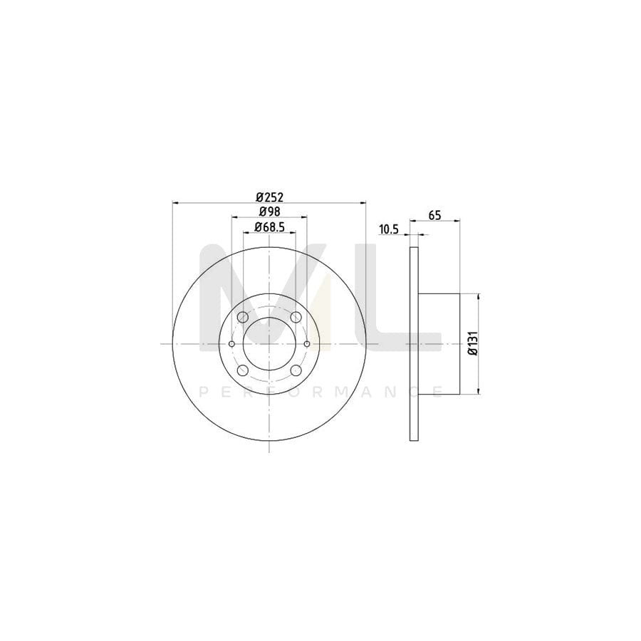 TEXTAR 92015100 Brake Disc Solid, without wheel hub, without wheel studs | Performance Parts Direct Car Parts