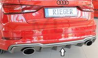 Rieger 00099617 Audi 8V Rear Diffuser for Sport Tailpipe Left & Right (A3 & S3) - Carbon-Look