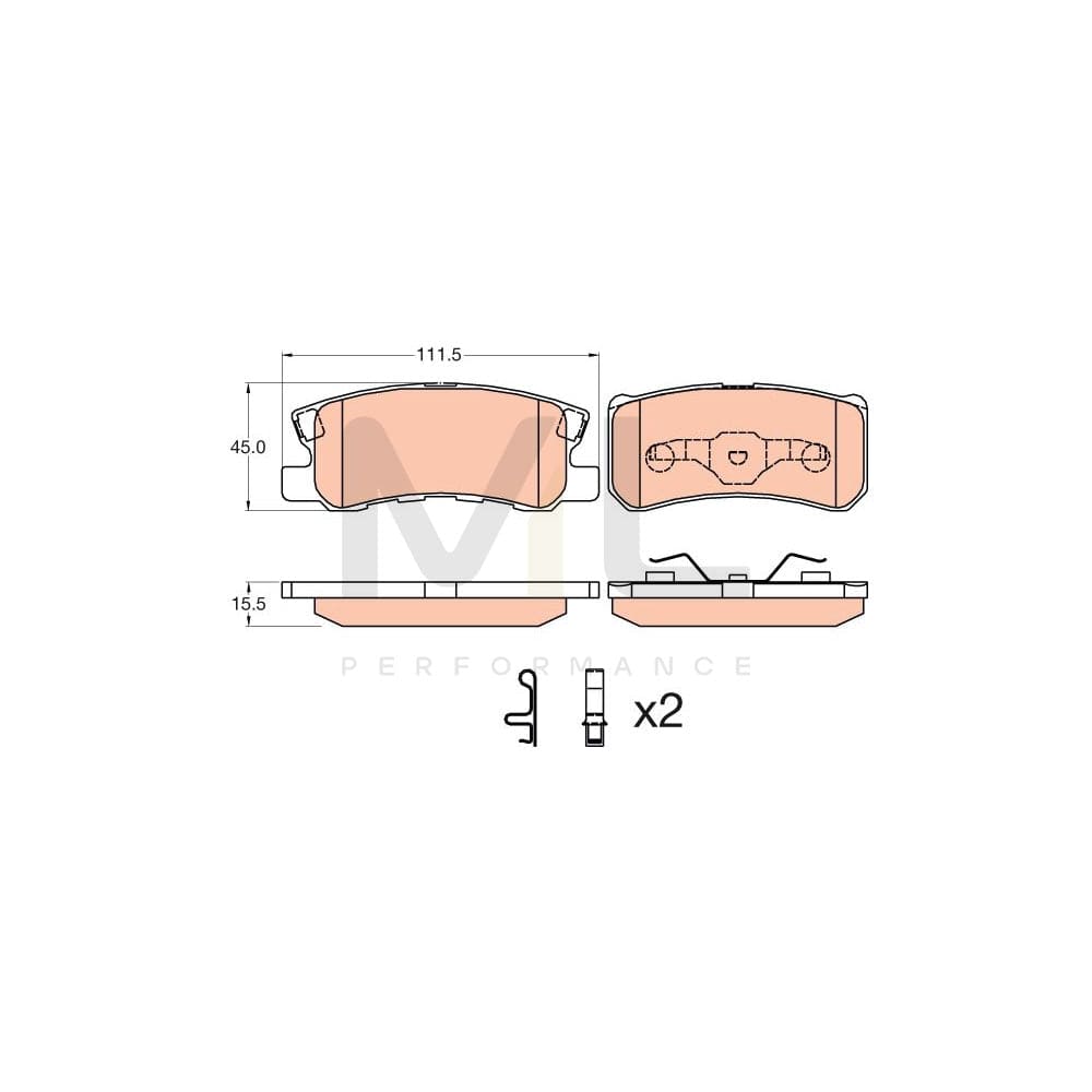 TRW Gdb3595 Brake Pad Set Not Prepared For Wear Indicator, With Accessories | Performance Parts Direct Car Parts