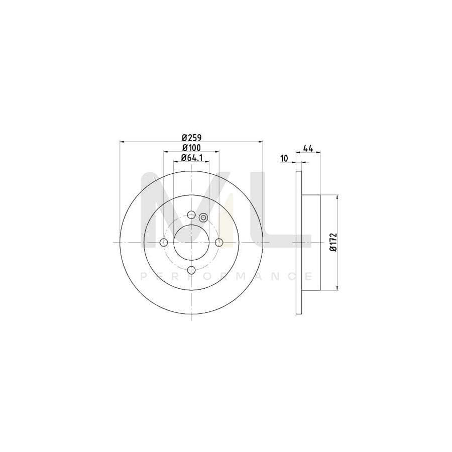 TEXTAR 92107600 Brake Disc Solid, without wheel hub, without wheel studs | Performance Parts Direct Car Parts