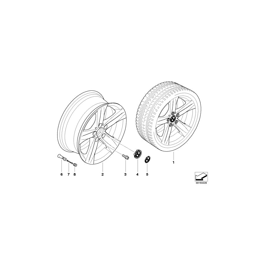 Genuine BMW 36116771161 E85 E86 Light Alloy Rim 8JX18 ET:47 (Inc. Z4) |