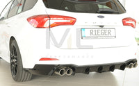 Rieger 00088243 Ford DEH Focus 4 Rear Diffuser for Twin Tailpipe Left & Right (Inc. Focus 4 ST) - Glossy Black