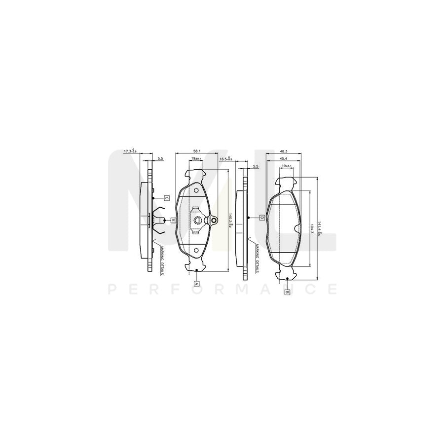 Bosch 0986Tb2021 Brake Pad Set Excl. Wear Warning Contact, With Accessories  | Performance Parts Direct Car Parts