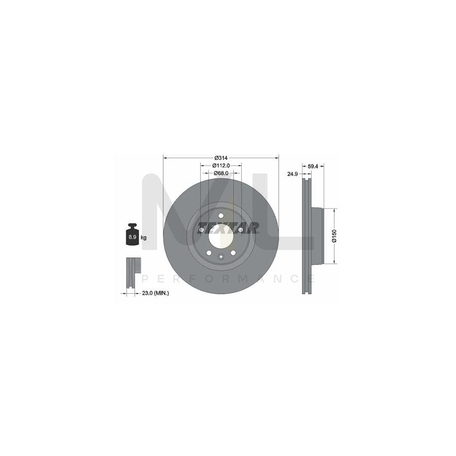 TEXTAR 92132200 Brake Disc for AUDI A6 Externally Vented, without wheel hub, without wheel studs | Performance Parts Direct Car Parts