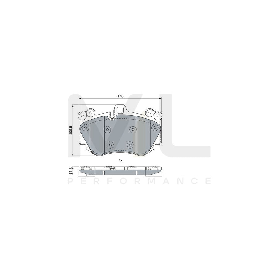 Bosch 0986424073 Brake Pad Set For Porsche Cayenne (9Pa) BP2346 | Performance Parts Direct Car Parts