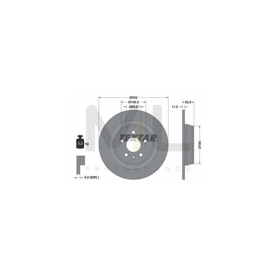 TEXTAR 92159300 Brake Disc Solid, without wheel hub, without wheel studs | Performance Parts Direct Car Parts