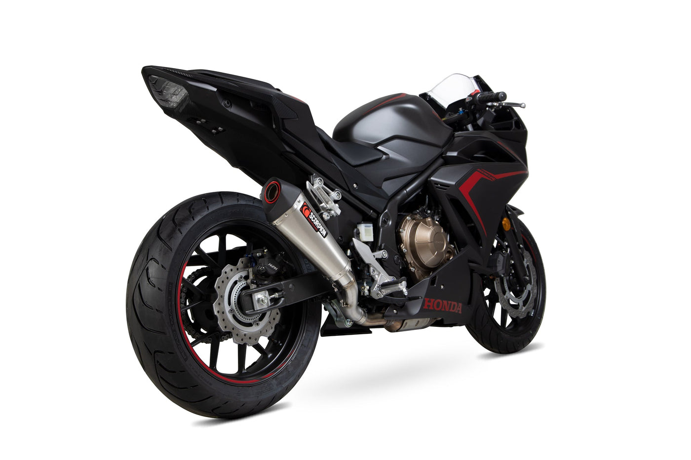 Scorpion RHA186SEO Honda CBR500 R Serket Taper Slip-On Exhaust - Brushed Stainless Steel Sleeve