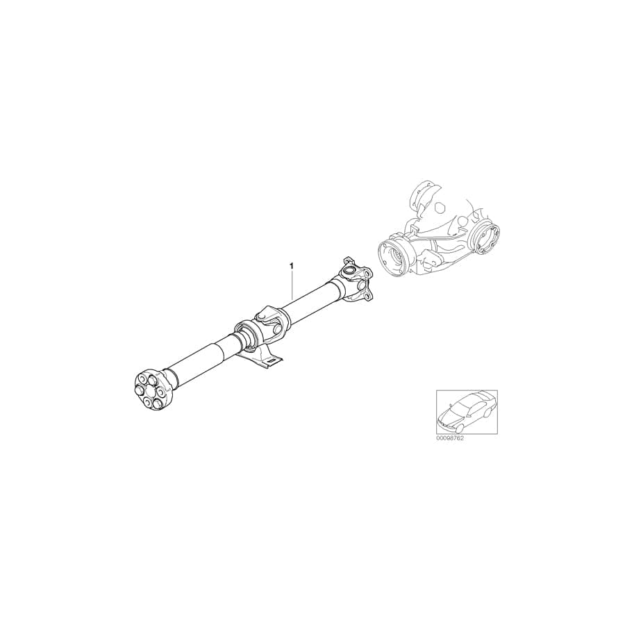 Genuine BMW 26117514468 E85 Manual Drive Shaft Transmission L=1230MM (Inc. Z4 2.5i & Z4 3.0i) |