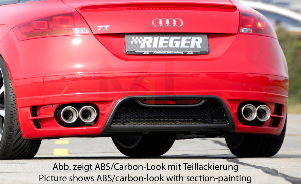 Rieger 00099050 Audi 8J TT Rear Diffuser for Twin Tailpipe Left & Right - Carbon-Look