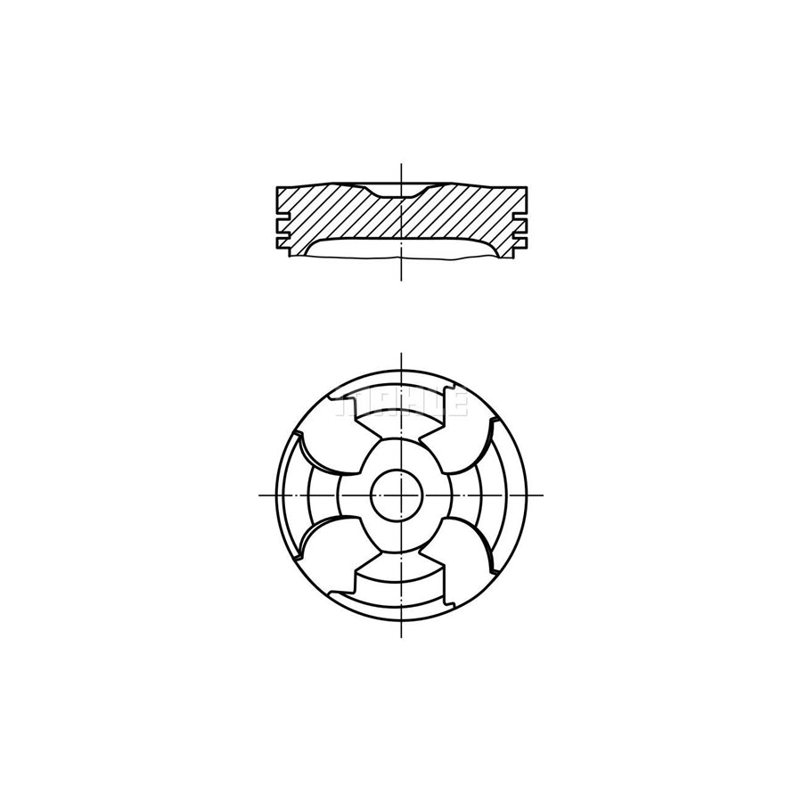 MAHLE ORIGINAL 001 02 01 Piston 87,5 mm, with cooling duct, with piston ring carrier