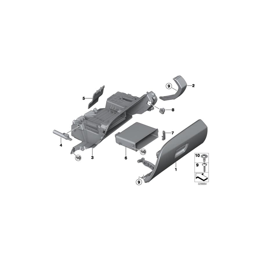 Genuine BMW 51169218974 F13 F06 F12 Glove Box Lid ELFENBEINWEISS (Inc. 650iX 4.4, 640iX & 640i)