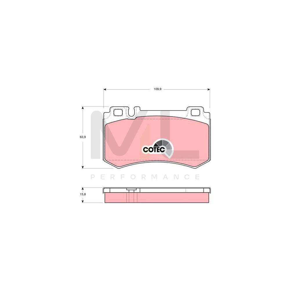 TRW Cotec Gdb1544 Brake Pad Set Prepared For Wear Indicator | Performance Parts Direct Car Parts