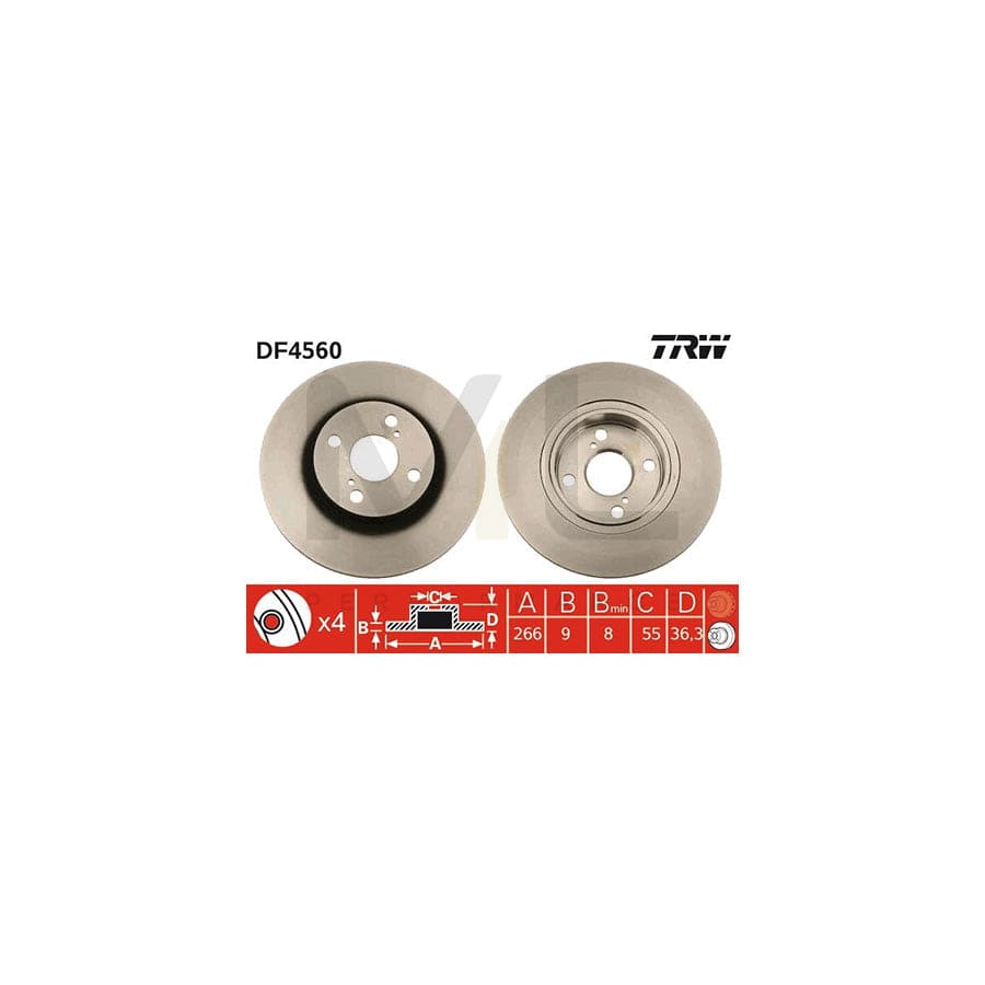 TRW DF4560 Brake Disc Solid, Painted | Performance Parts Direct Car Parts