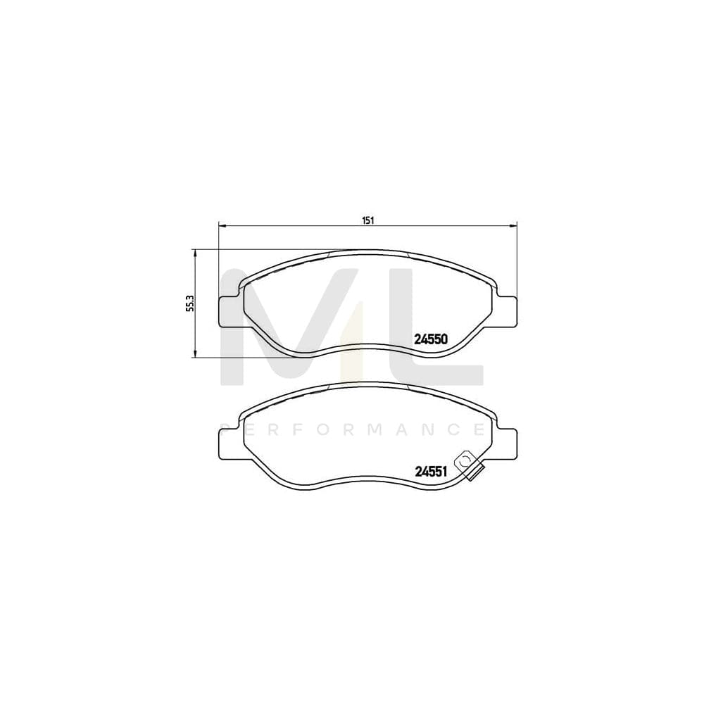 Brembo P 59 053 Brake Pad Set With Acoustic Wear Warning