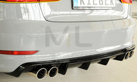 Rieger 00088158 Audi 8V A3 Rear Diffuser for Twin Tailpipe Left & Right - Glossy Black