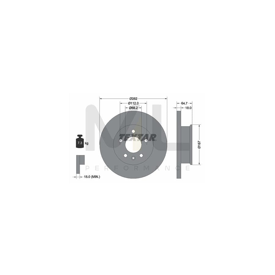 TEXTAR 92058500 Brake Disc Solid, without wheel hub, without wheel studs | Performance Parts Direct Car Parts