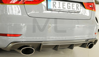 Rieger 00099369 Audi 8V Rear Diffuser for Sport Tailpipe Left & Right (A3 & S3) - Carbon-Look