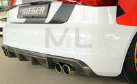 Rieger 00099372 Audi 8V S3 Rear Diffuser for Original Twin Tailpipe Left & Right - Carbon-Look