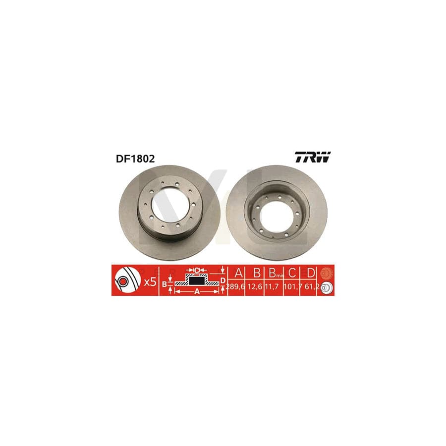 TRW DF1802 Brake Disc Solid, Painted | Performance Parts Direct Car Parts