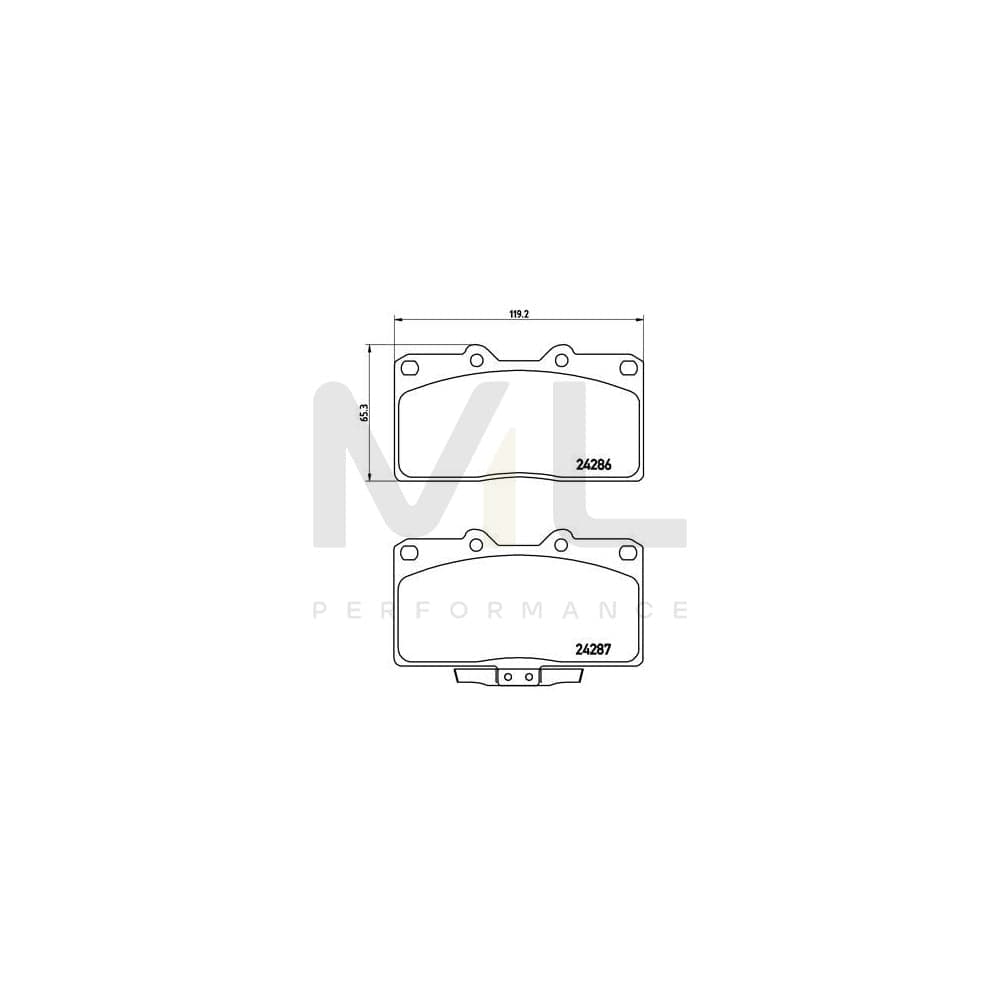 Brembo P 54 019 Brake Pad Set With Acoustic Wear Warning