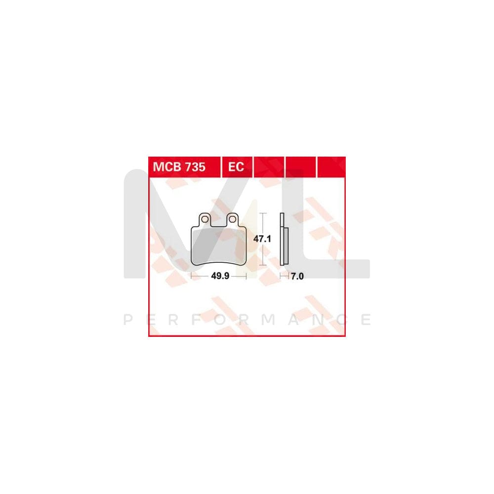 TRW Organic Low Budget Mcb735Ec Brake Pad Set | Performance Parts Direct Car Parts