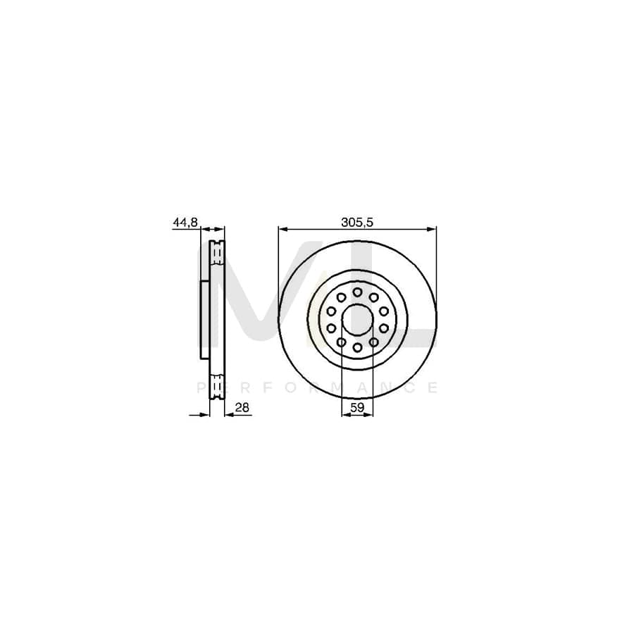 BOSCH 0 986 478 963 Brake Disc for LANCIA Thesis (841) Internally Vented, Vented, Oiled | Performance Parts Direct Car Parts